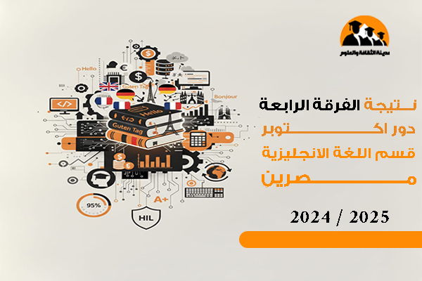 نتيجة الفرقة الرابعة دور اكتوبر قسم اللغة الانجليزية مصريين 2025 / 2024