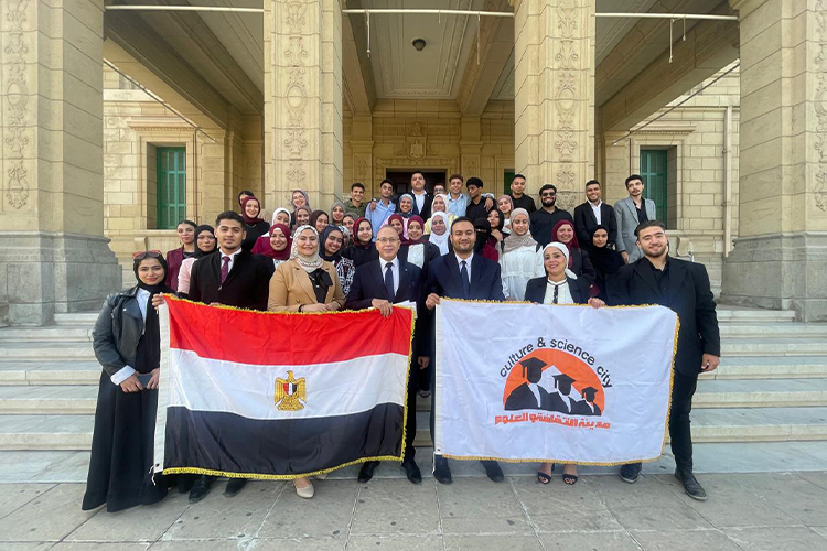 مشاركة طلاب مدينة الثقافة والعلوم في الحفل الختامي لمؤتمر الشباب المحلي للتغير المناخي بجامعة القاهرة