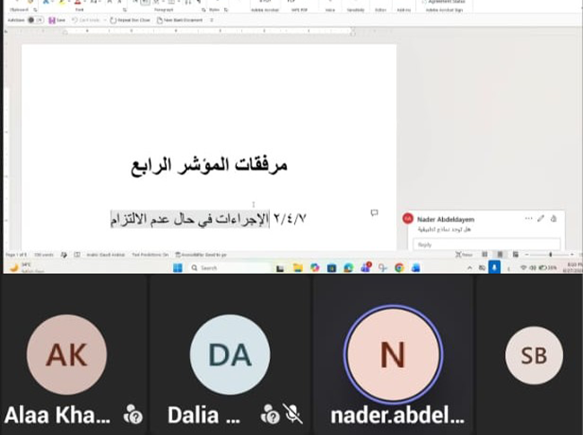 متابعة استيفاء المعايير الأكاديمية بمعهد اللغات بشيراتون
