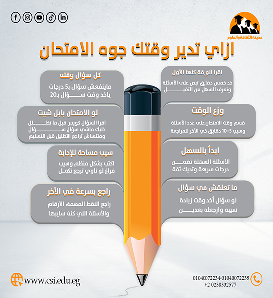 إزاي  تدير وقتك جوه الامتحان 
